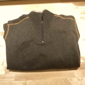 Brown quarter zip crewneck